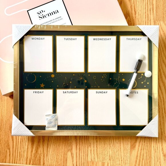 XO Sienna Magnetic Whiteboard Weekly Planner 12x15in Marker Magnets Celestial - Picture 1 of 11